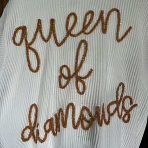 Queen Of Diamonds sweater vest - size L - NWOT